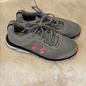 Under Armour Gray and Pink Athletic Shoes